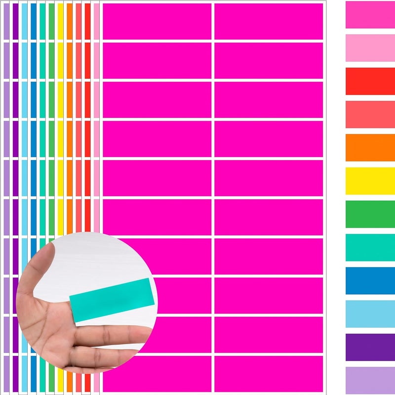 YSHIHE 960 Pack Rectangular Colored Coding Labels Stickers by ,3 x 1 inch Label Sticker,10 Assorted Colored Name Tags - Image 1